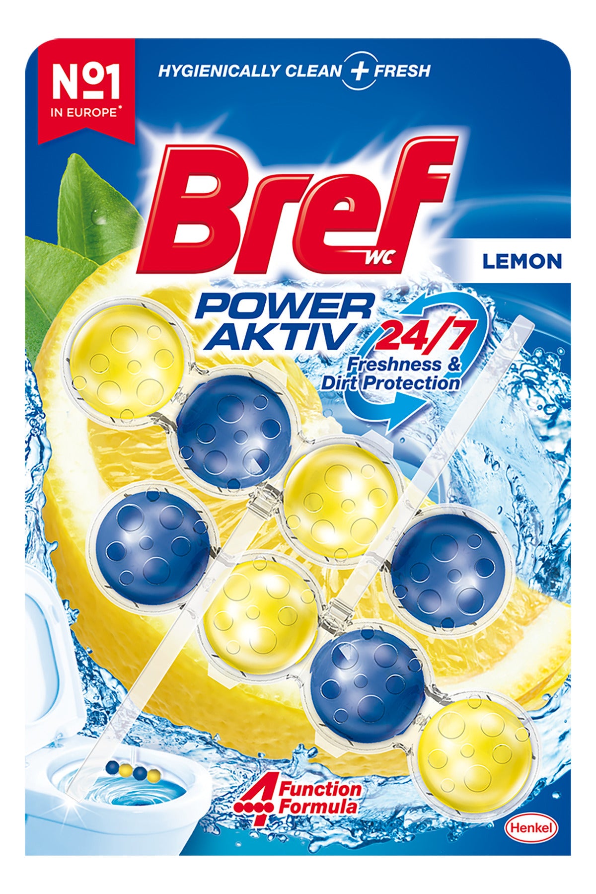 Power Aktiv Solid Toilet Block Lemon Double x5 Pack