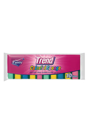 Trend Rengarenk Sünger Düz 10'lu
