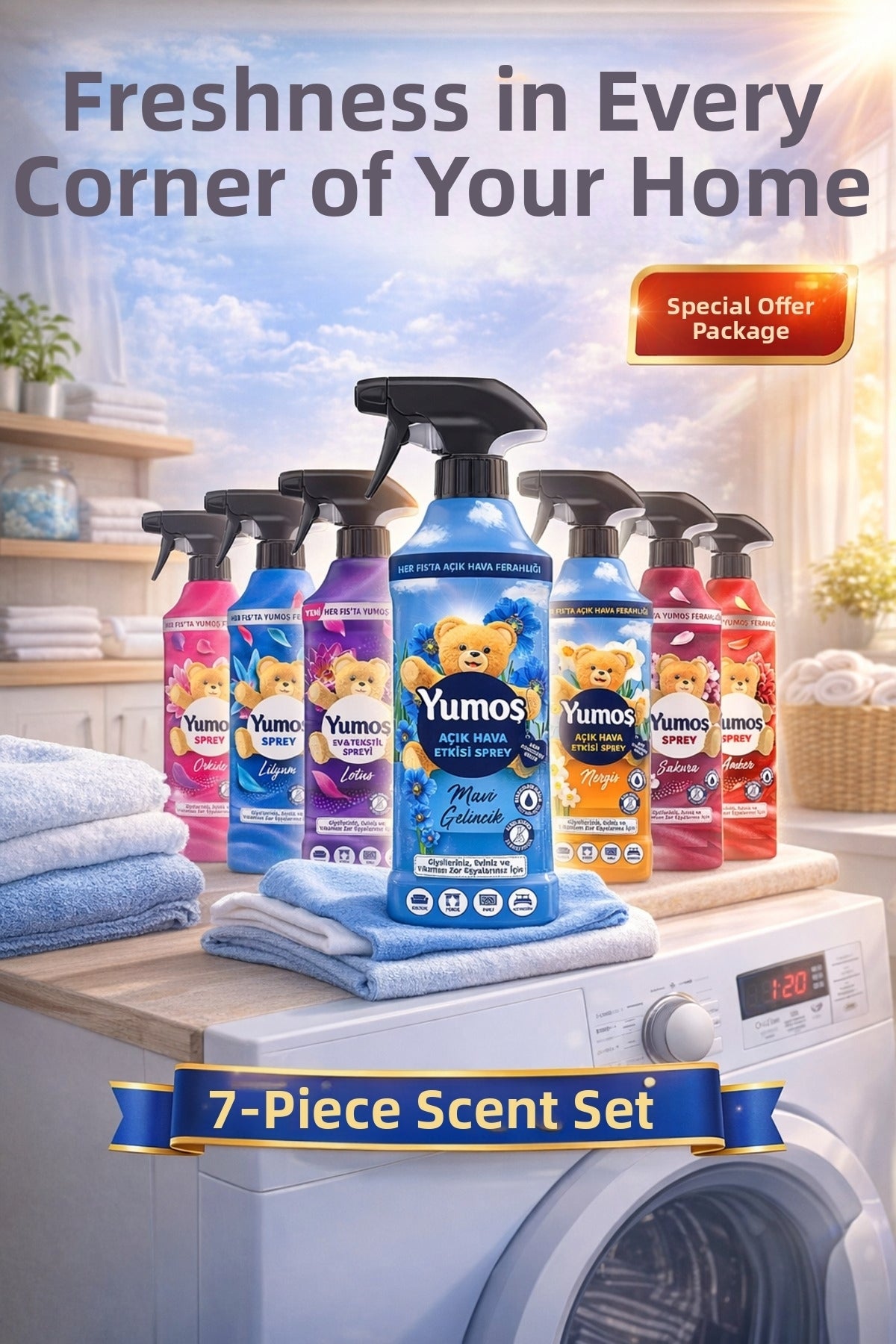 Set of 7 Koku Şöleni products, laundry spray