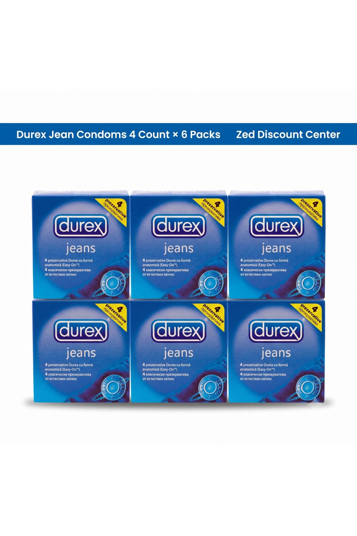 Jean Condoms 4 Count × 6 Packs