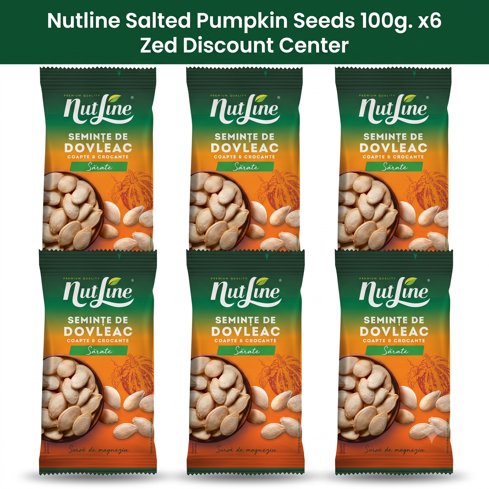 Nutline Salted Pumpkin Seeds 100g. x6