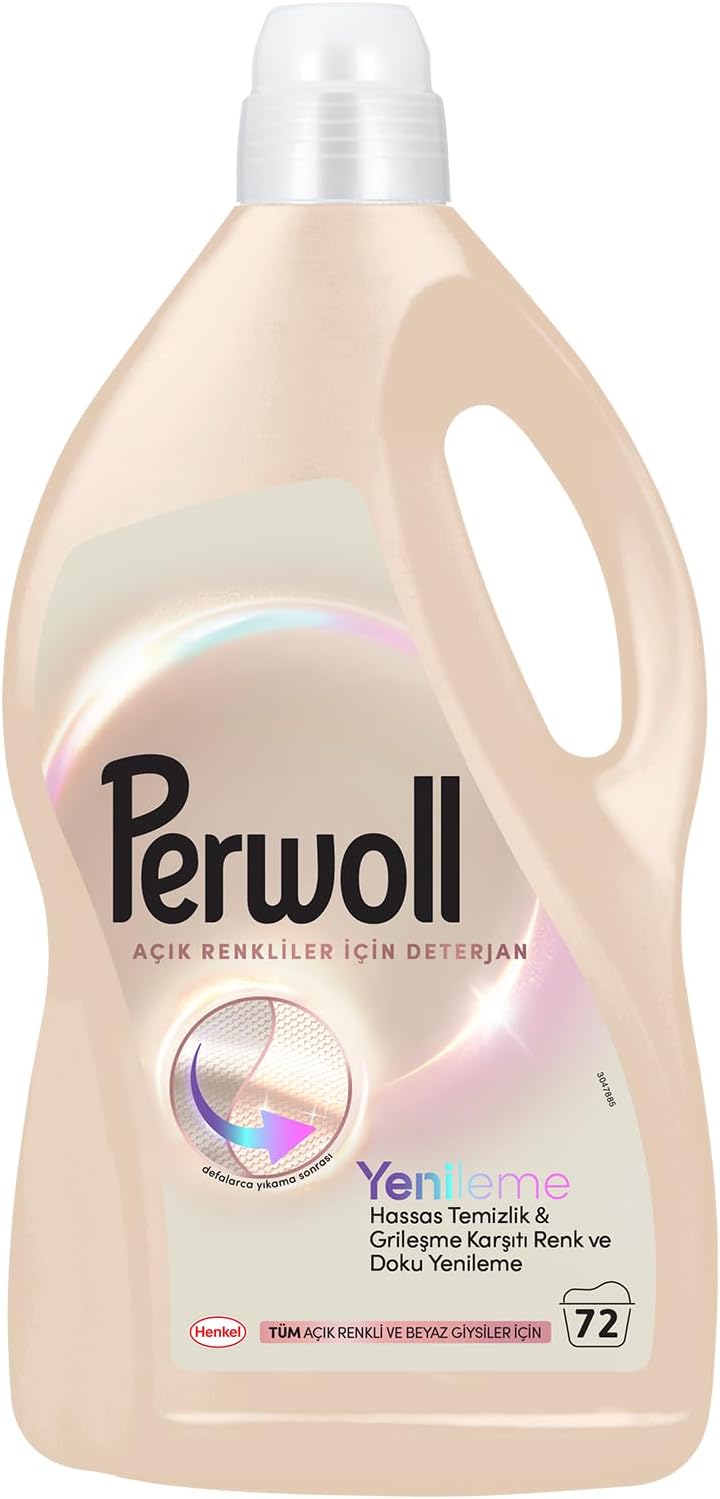 Perwoll Liquid Detergent 3.96 L for Light-Colored and White Fabrics- 72 Washes