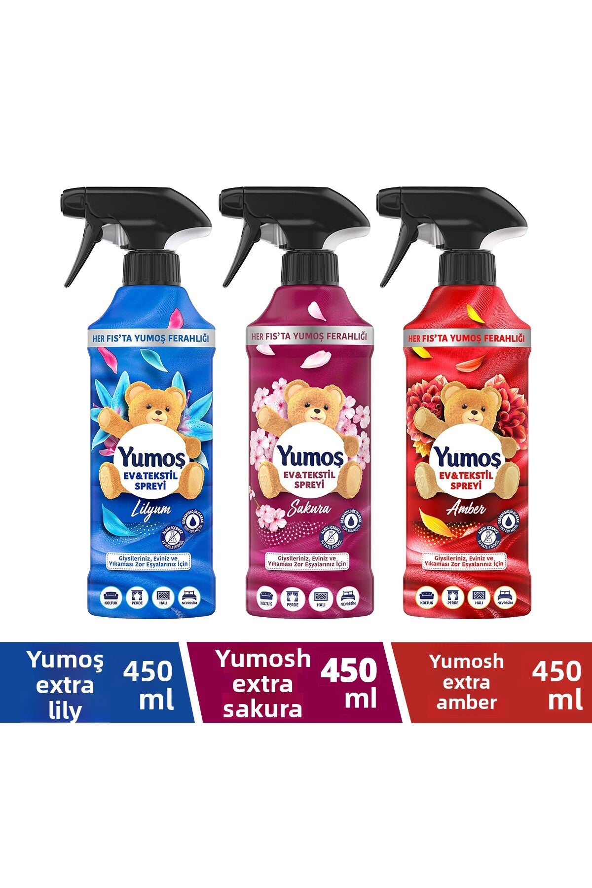 Spray Amber 450 ml X 1, Sakura Spray 450 ml X 1, Lily Spray 450 ml X 1