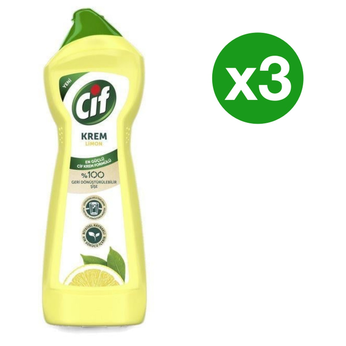 CIF Cream Surface Cleaner 750 ml Lemon Scented x 3
