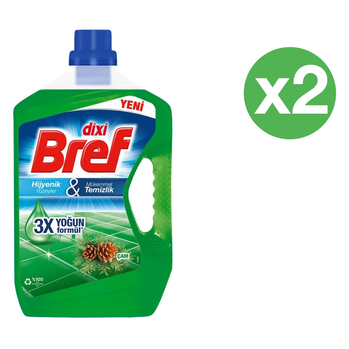 Bref Dixi Surface Cleaner, Pine Scented, 2 x 2.5 L