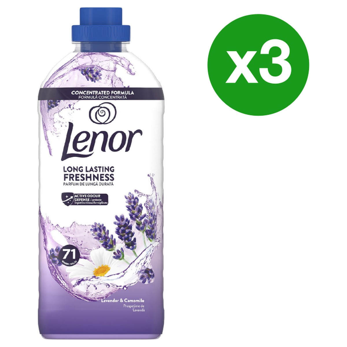 Lenor Lavender & Chamomile fabric softener, 71 washes 3 x 1.49 L