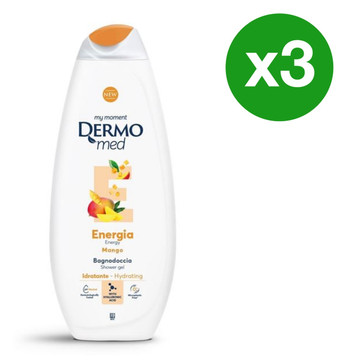 Dermomed Shower Gel energy bath Mango 650 ml x 3