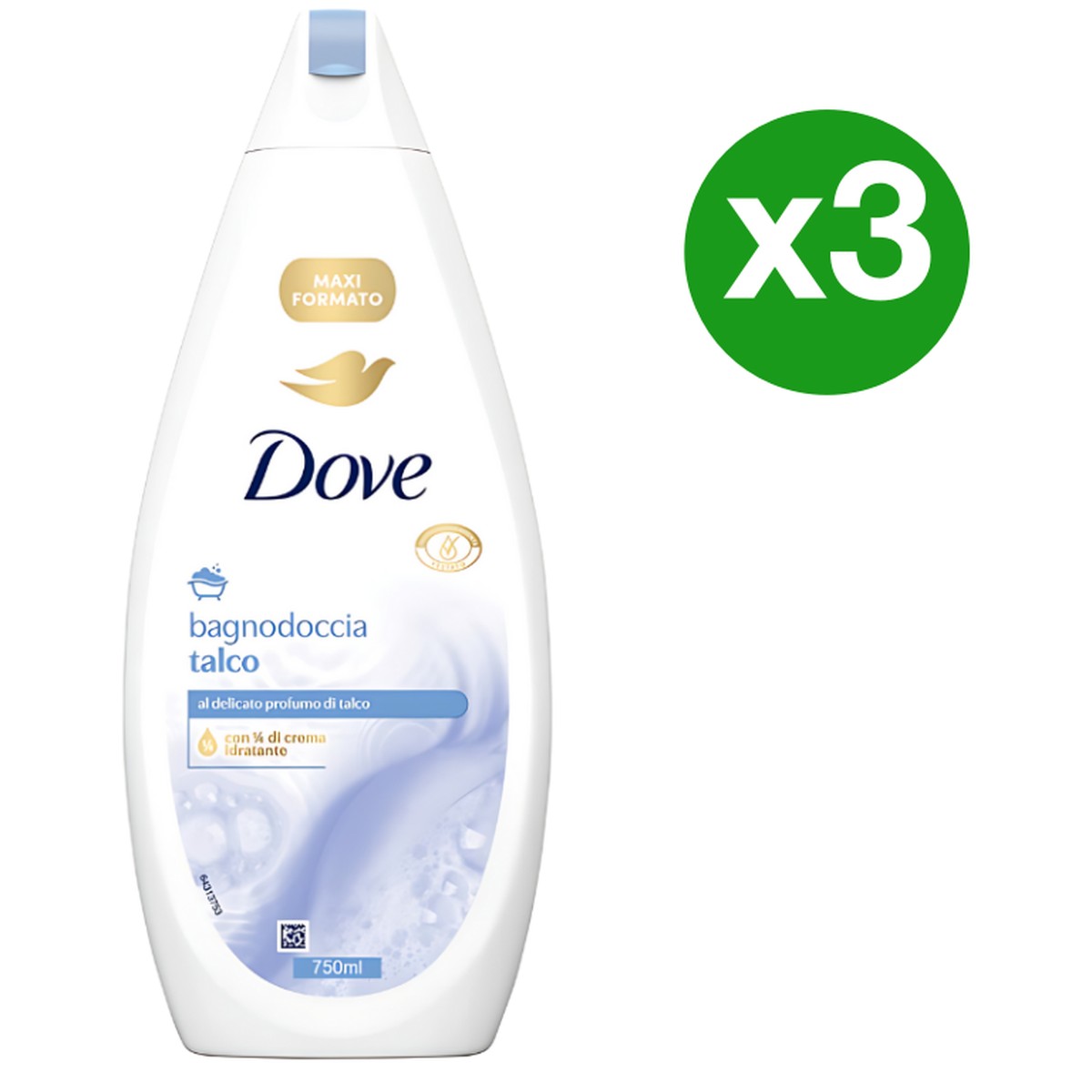 Dove Shower Gel  Talc , 750 ml x 3