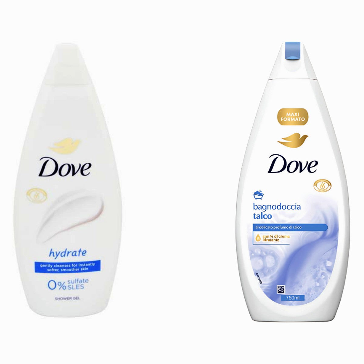Dove Shower Gel, 2 pack 750 ml x 2