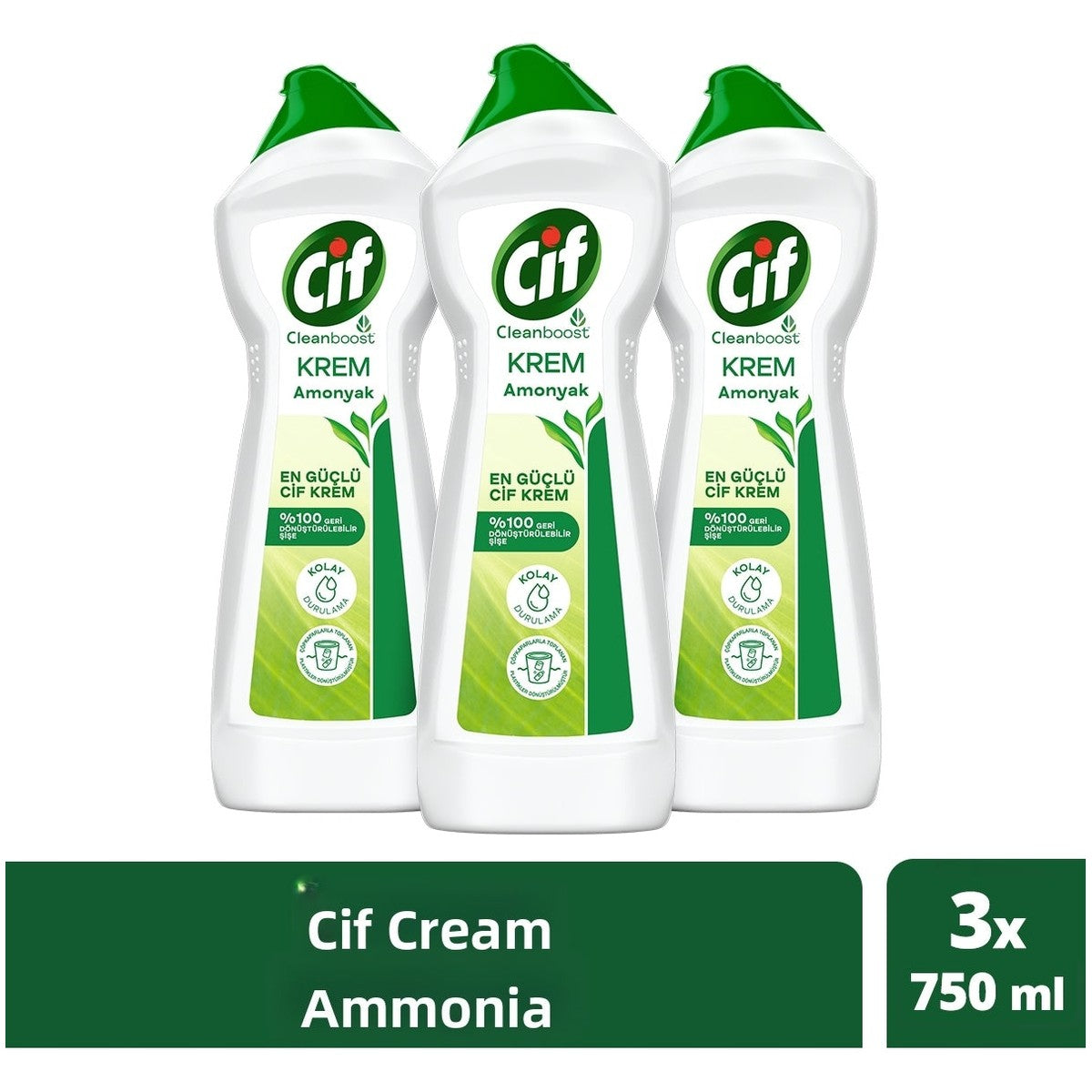 Cream Surface Cleaner Ammonia Chlorine Paint Phosphate Paraben Free 750 ml 3 Pcs