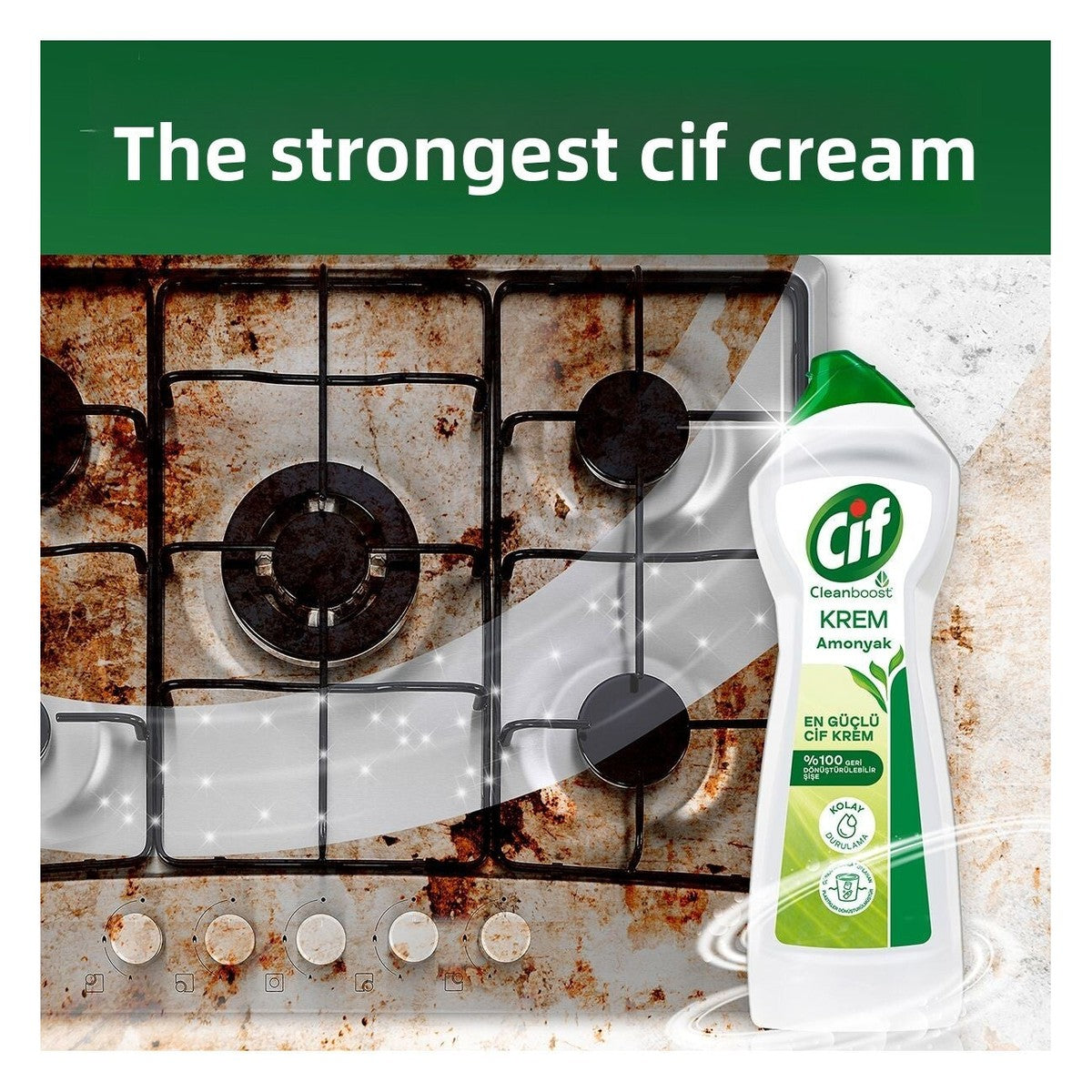 Cream Surface Cleaner Ammonia Chlorine Paint Phosphate Paraben Free 750 ml 3 Pcs