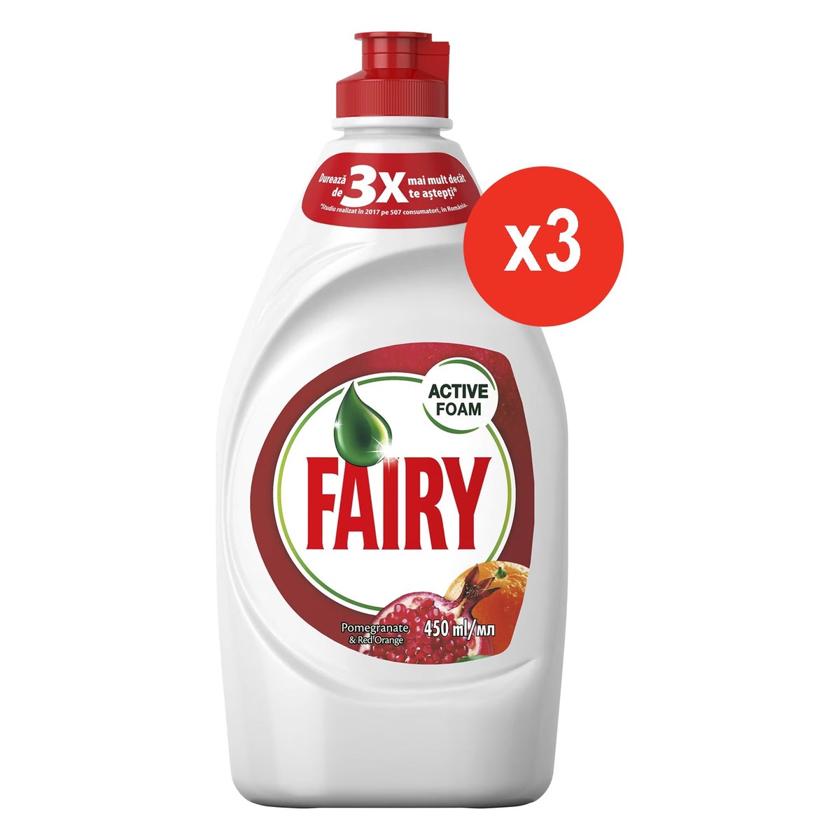 LIQUID DISHWASHING DETERGENT 450ML POMEGRANATE X 3