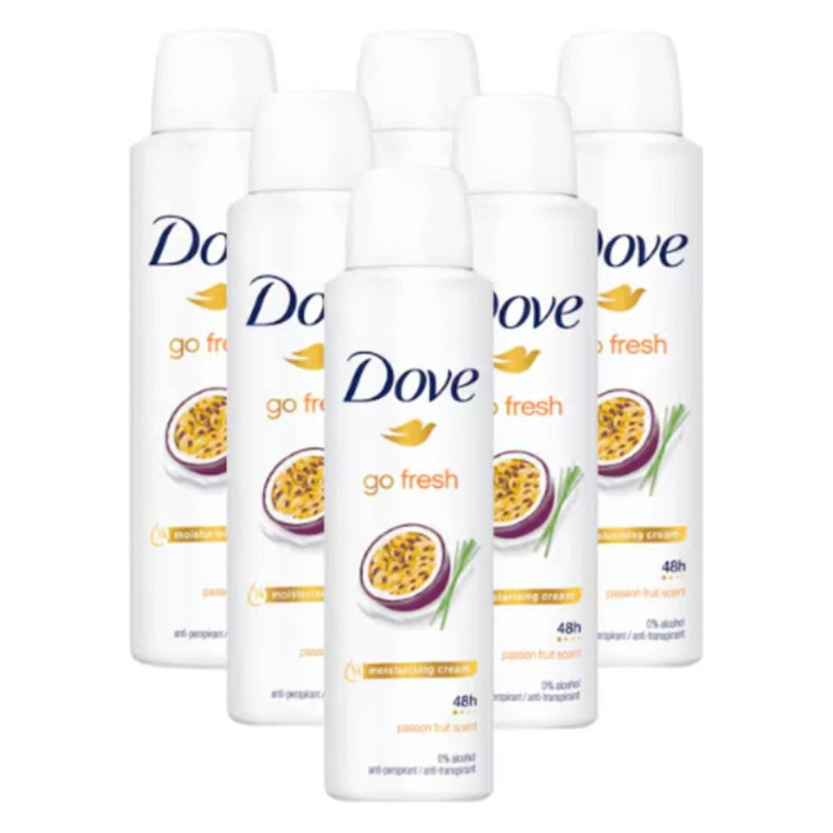 Dove Go Fresh Passion Fruit Women's Deodorant Spray, 6 pcs x 200 ml