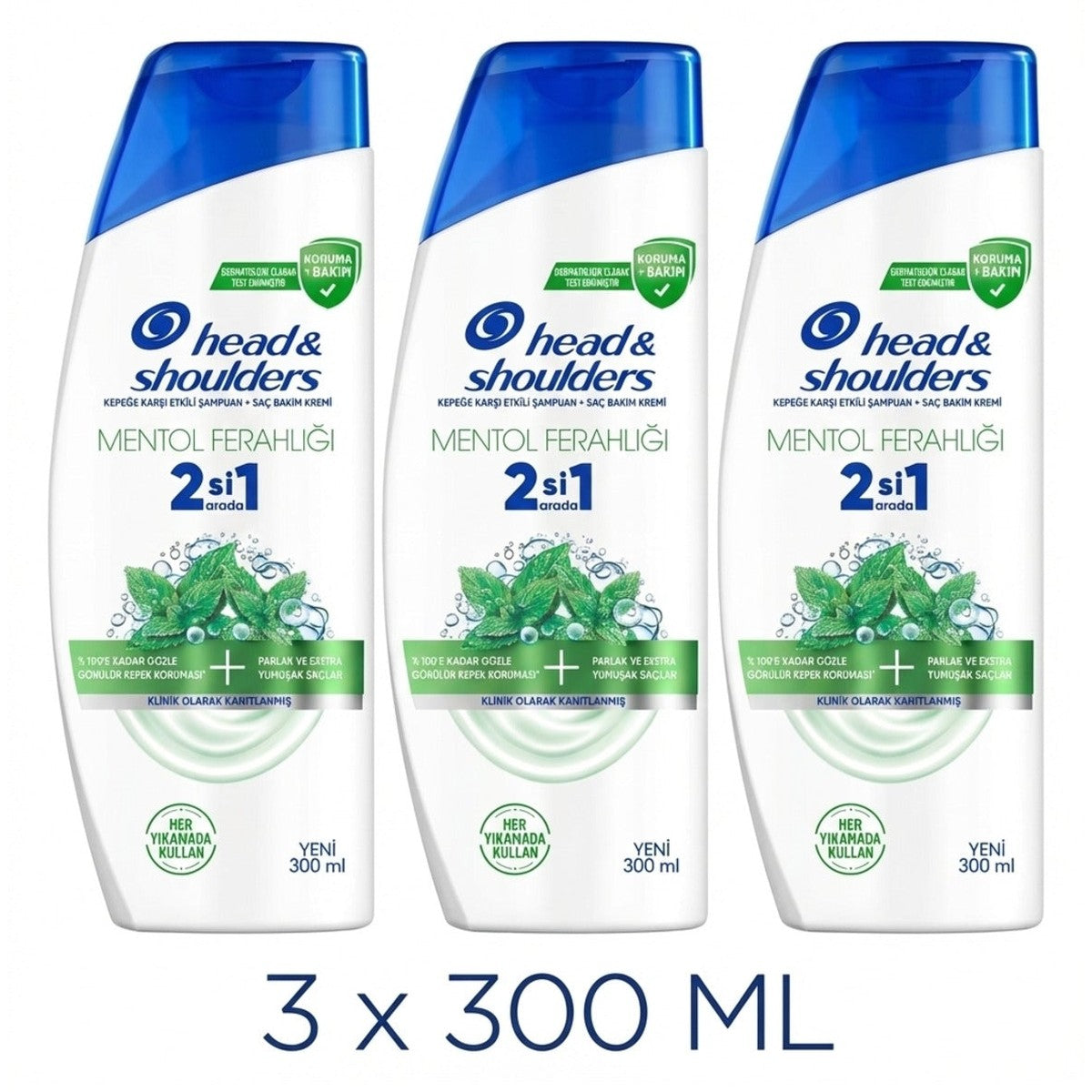 Head & Shoulders Anti-Dandruff Shampoo Menthol Freshness 3 x 300ml