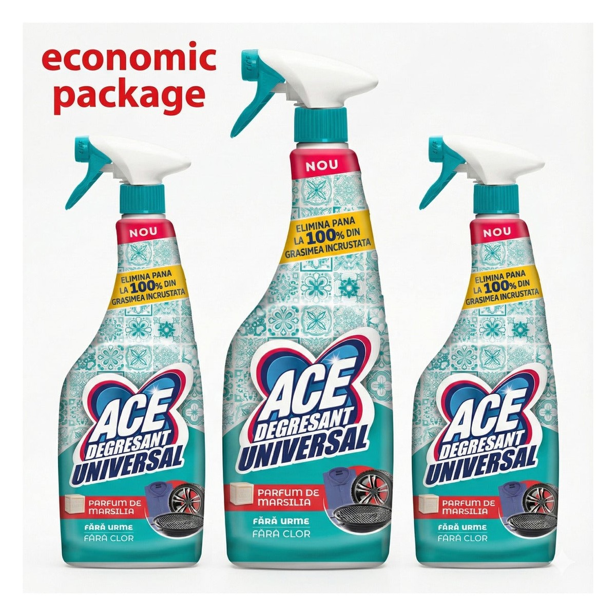Universal, detergent, spray with Marseille fragrance, 3 x 650 ml