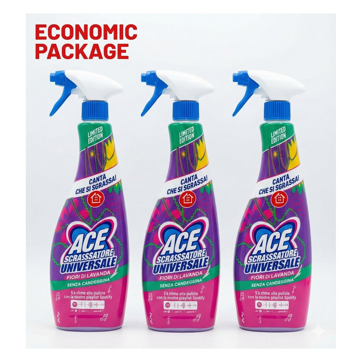 Universal, detergent, lavender scented spray, 3 x 650 ml