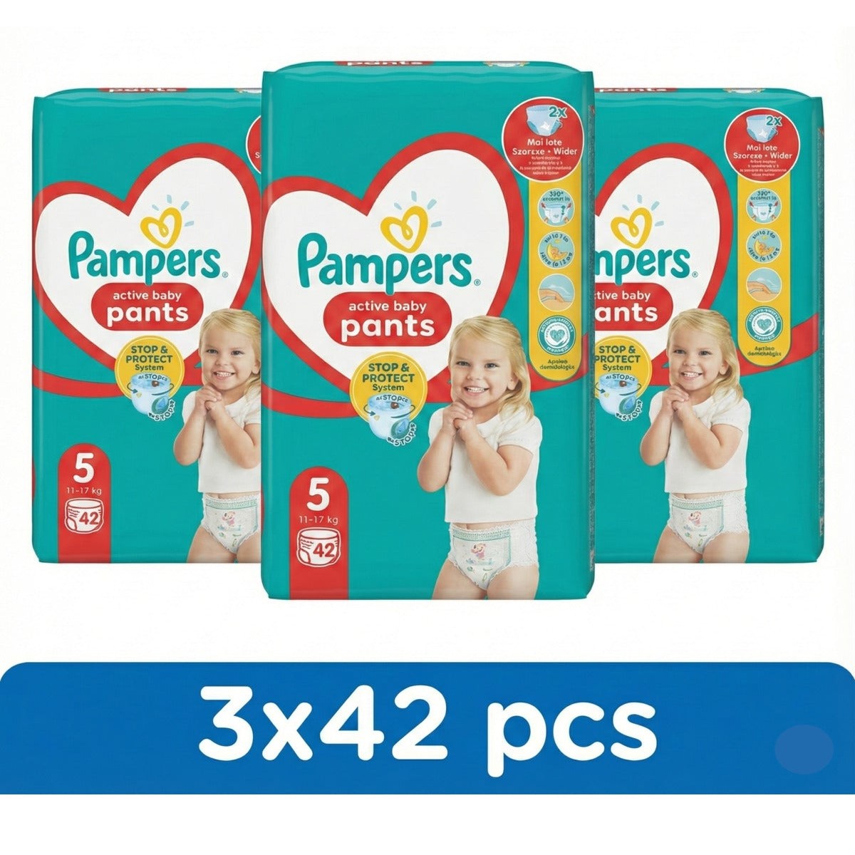 Set of 3 PIECES DIAPER PANTS NO.5 12-17KG 42PCS