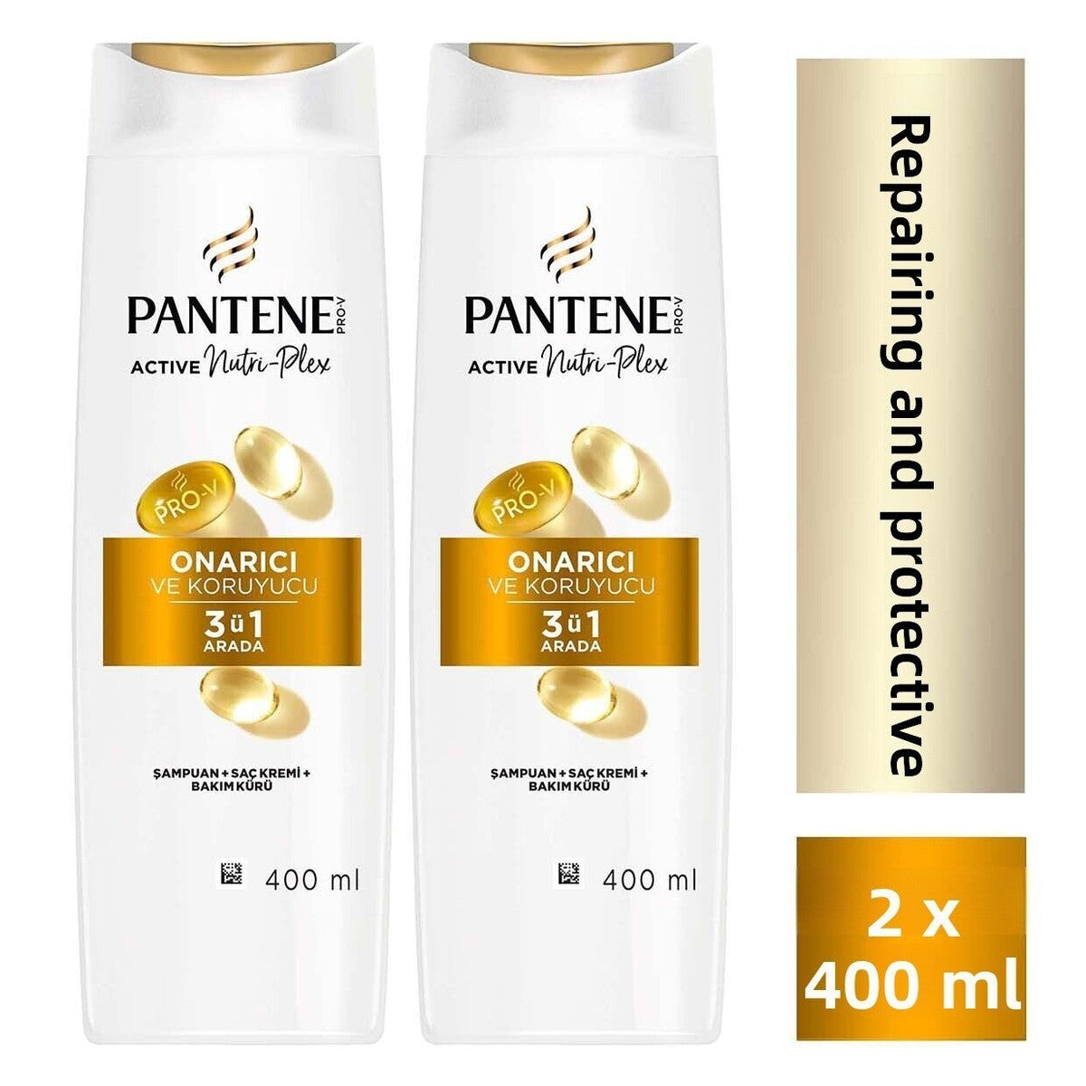 Repairing & Protective 3 in 1 Shampoo 400ml Damaged Hair X 2 Pieces