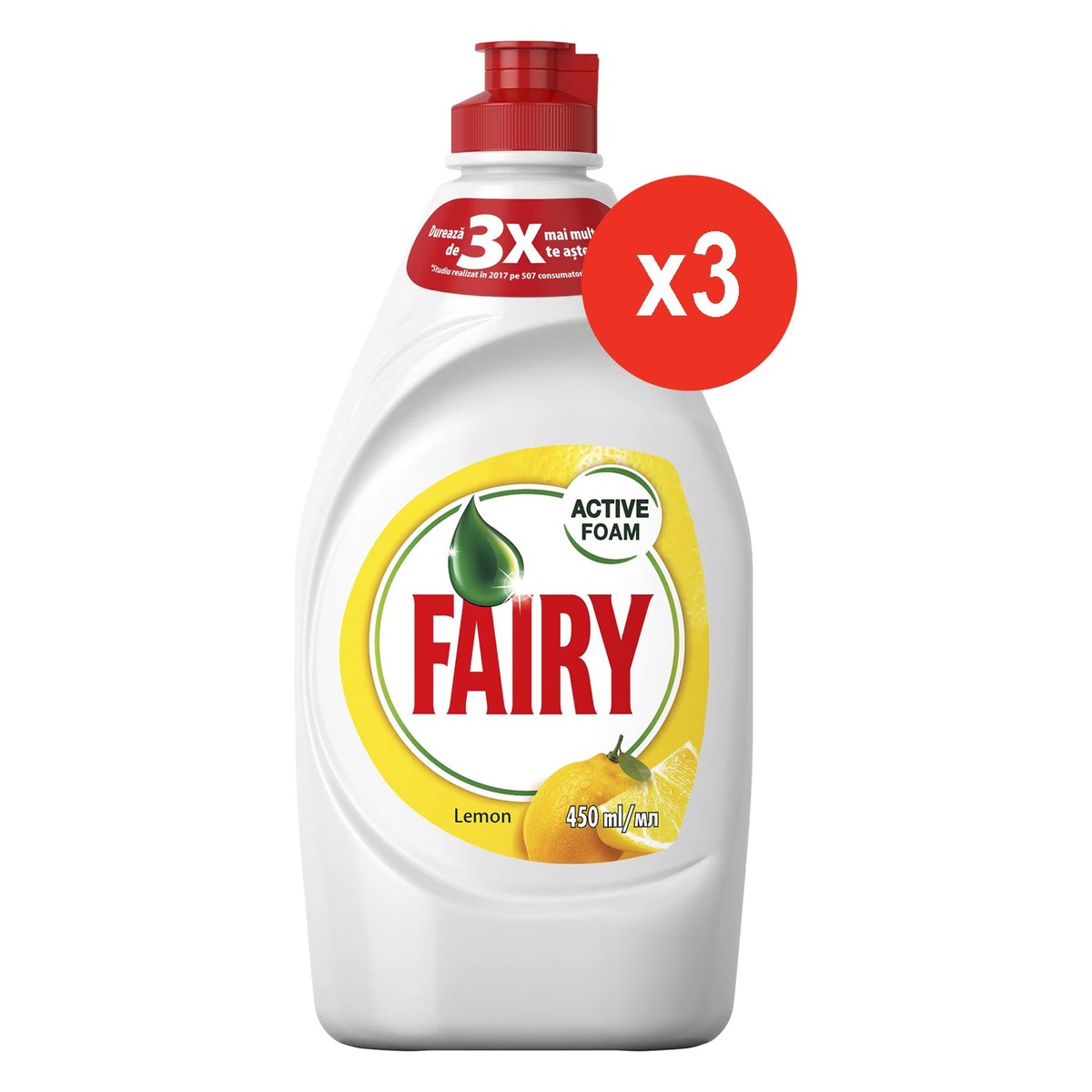 Set of 3 DISHWASHER LIQUID DETERGENT 450ML LEMON