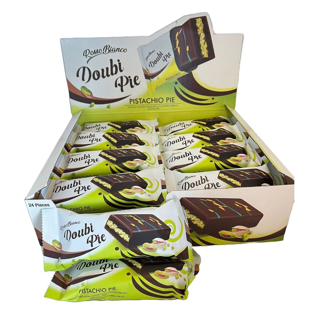 Doubi Pie Cocoa Coated Pistachio Flavored Cream Cake 40 Gr. *24