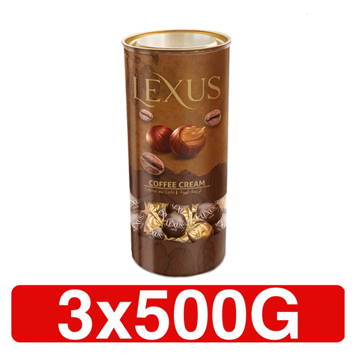 MILKY COMPOUND CHOCOLATE FILLED WITH COFFEE CREAM 3 X 500G