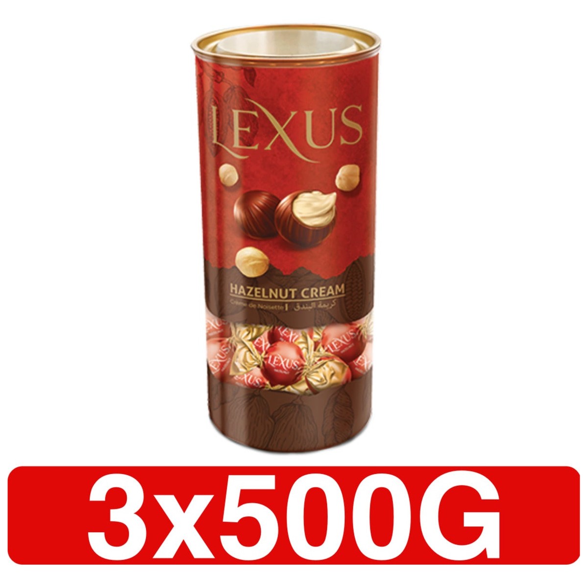 MILKY COMPOUND CHOCOLATE FILLED WITH HAZELNUT CREAM 3 X 500G