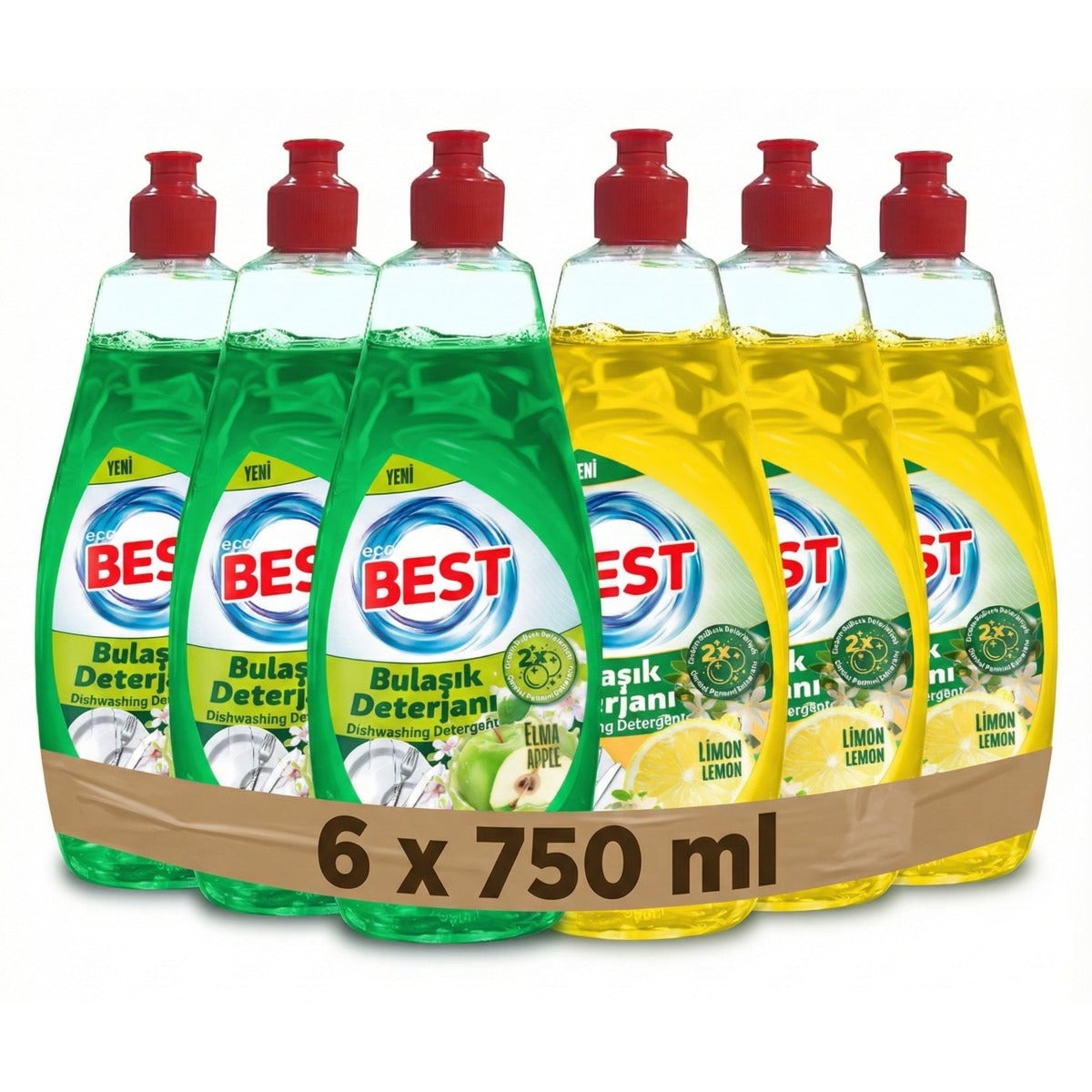 - Mega PACK - Hand Wash Dish Detergent Apple - Lemon 6 x 750ml