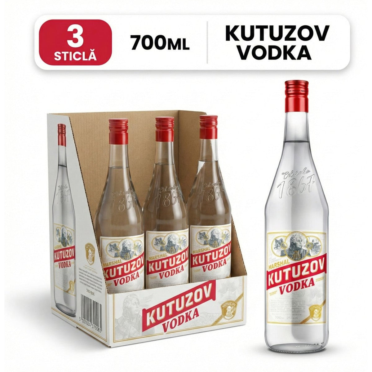 Vodka 38% 3 x 0.7 L