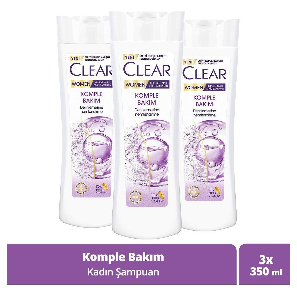 350 ml X3 Women Shampoo - Complete Care Effective Against Dandruff