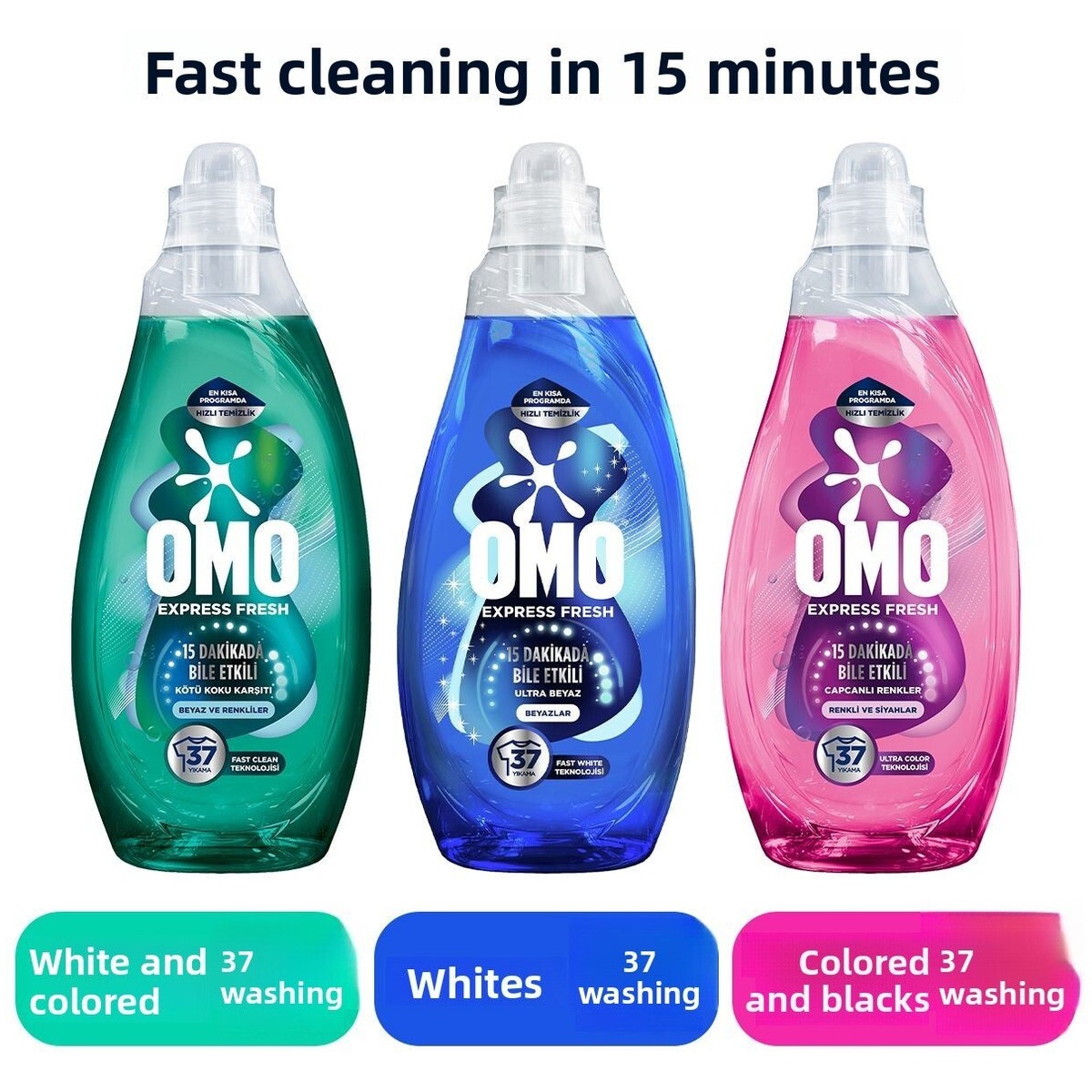 Express Fresh Sıvı Deterjan 1480 ml Ultra Beyaz X1 Renkli Ve Siyahlar X1 Kötü Koku Karşıtı X1