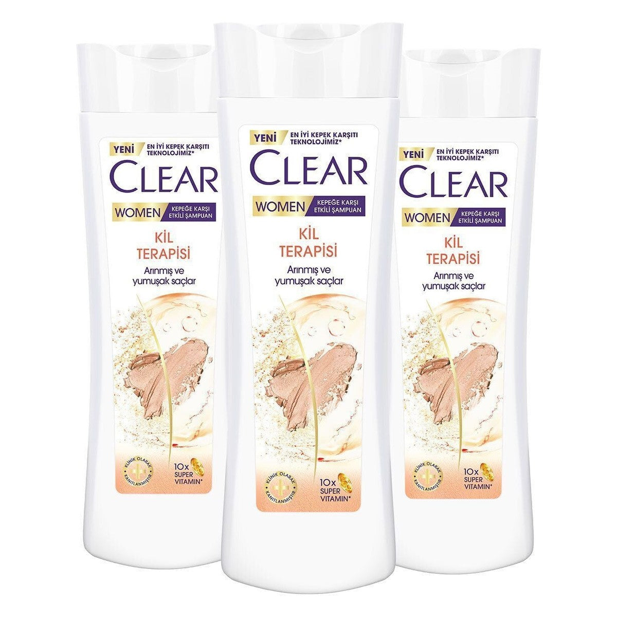 Women Kepeğe Karşı Etkili Şampuan Kil Terapisi 350 ml X3