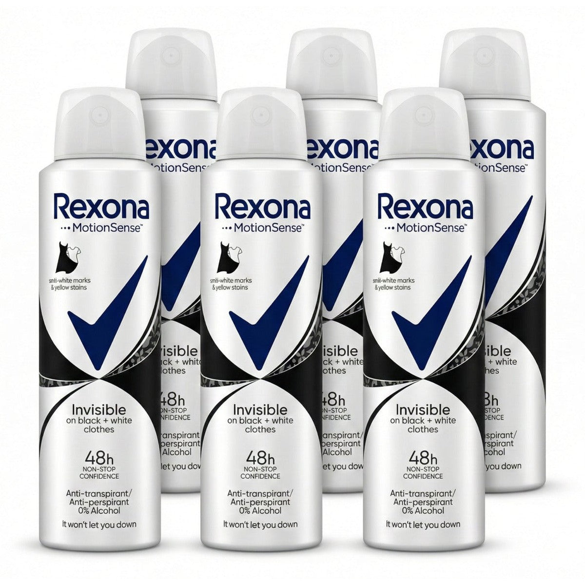 Antyperspirant Invisible on black + white 48H 150 ml x 6 pieces