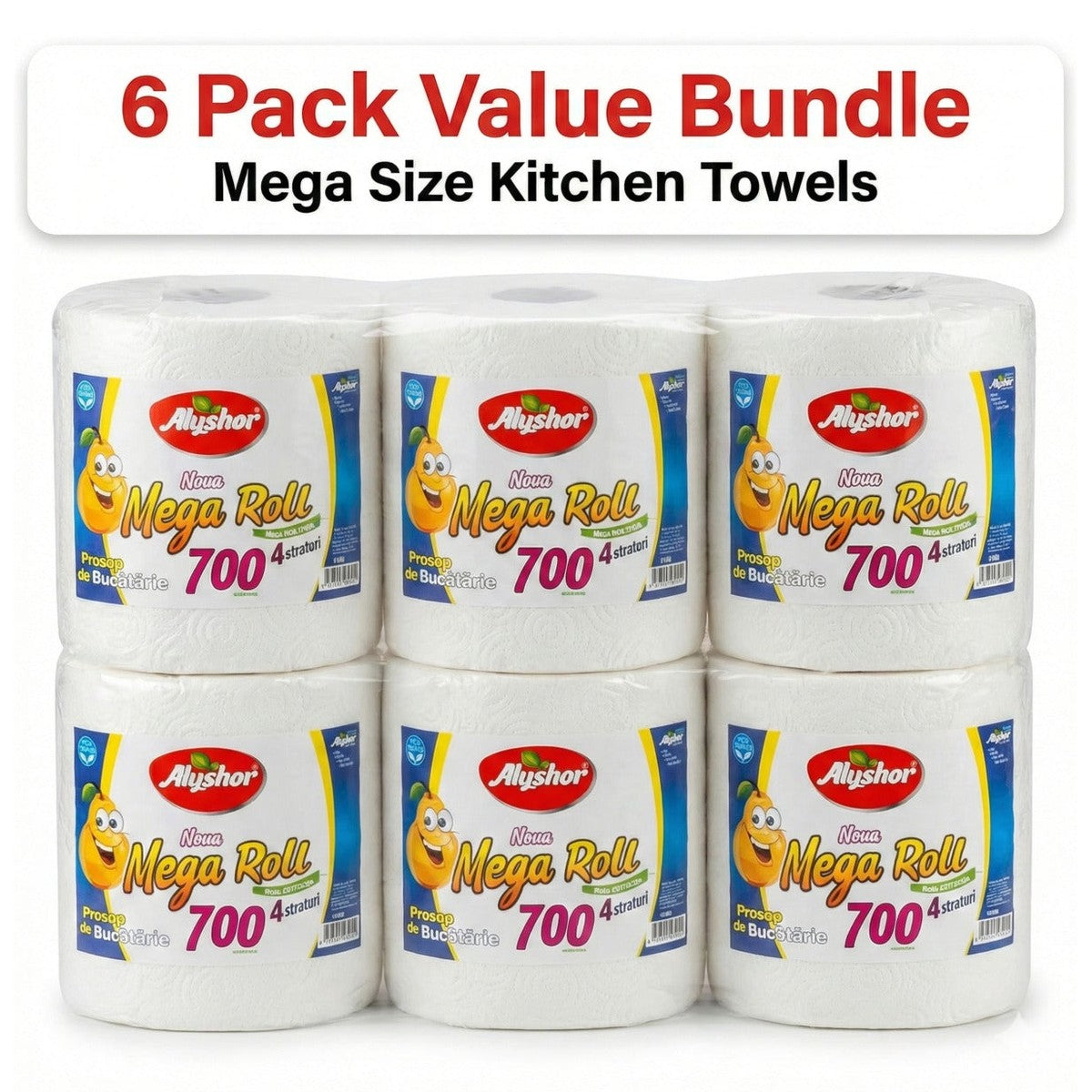 Mega Roll 700 Giant Paper Towels, 6-Pack