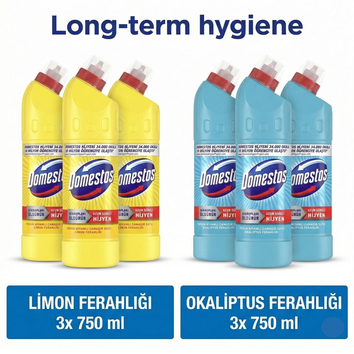 Bleach Lemon Freshness 750 ml X3 + Bleach Eucalyptus Freshness 750 ml X3