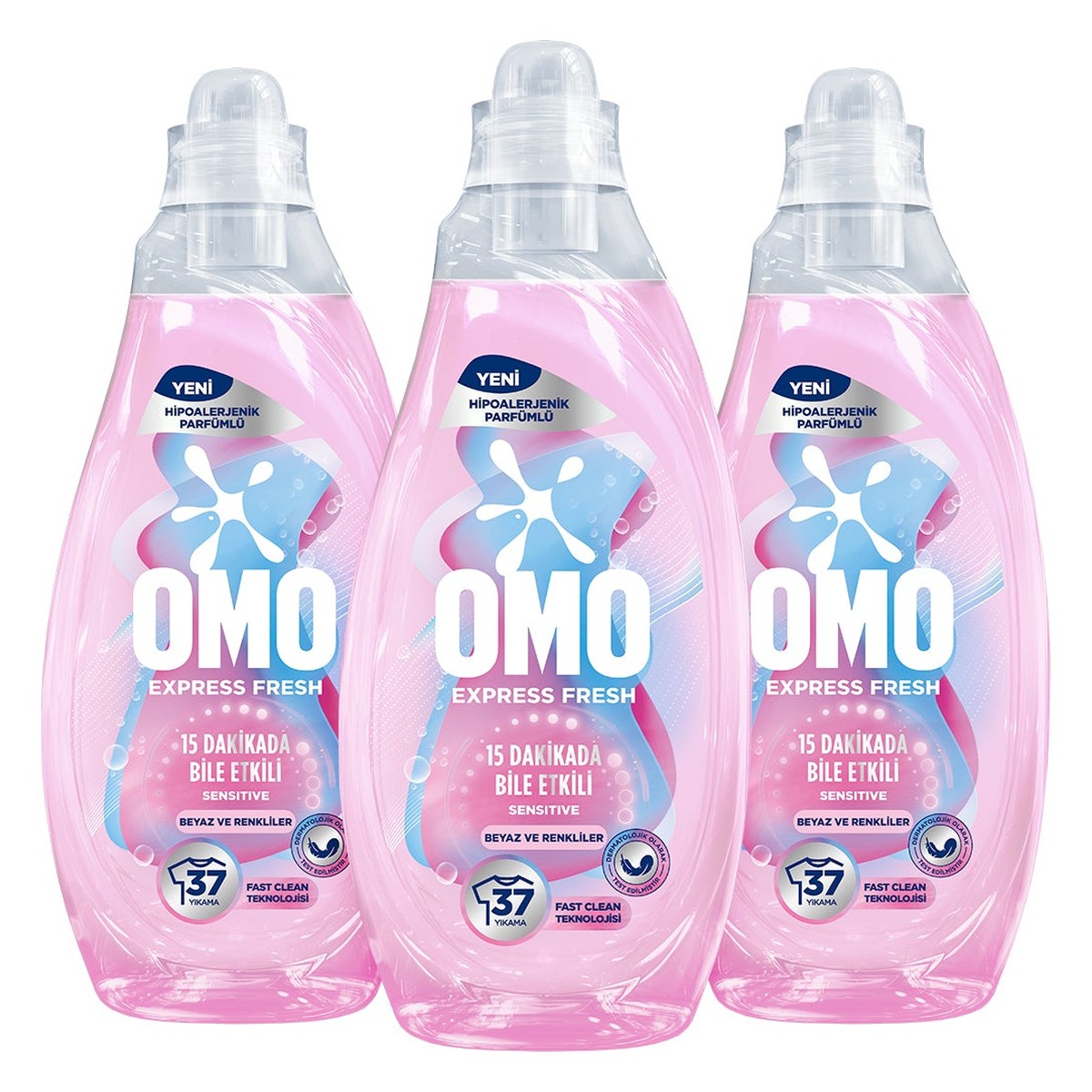 Express Fresh Sensitive Beyaz ve Renkliler Sıvı Çamaşır Deterjanı 1480ml x3