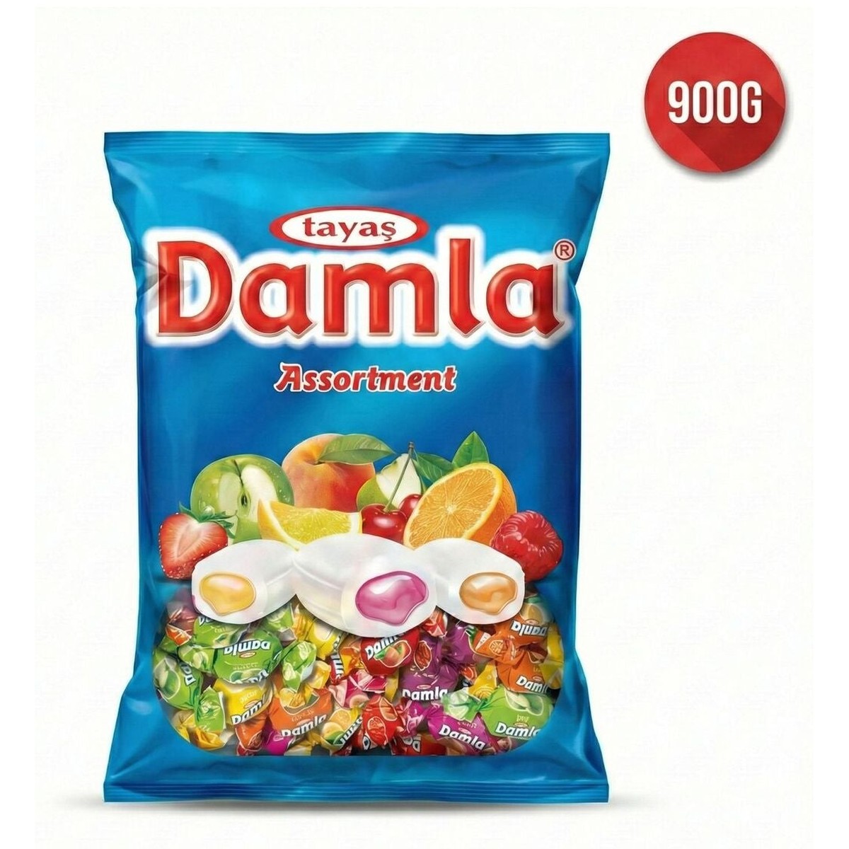 Damla Assorted Fruit Flavored Soft Candies 900g