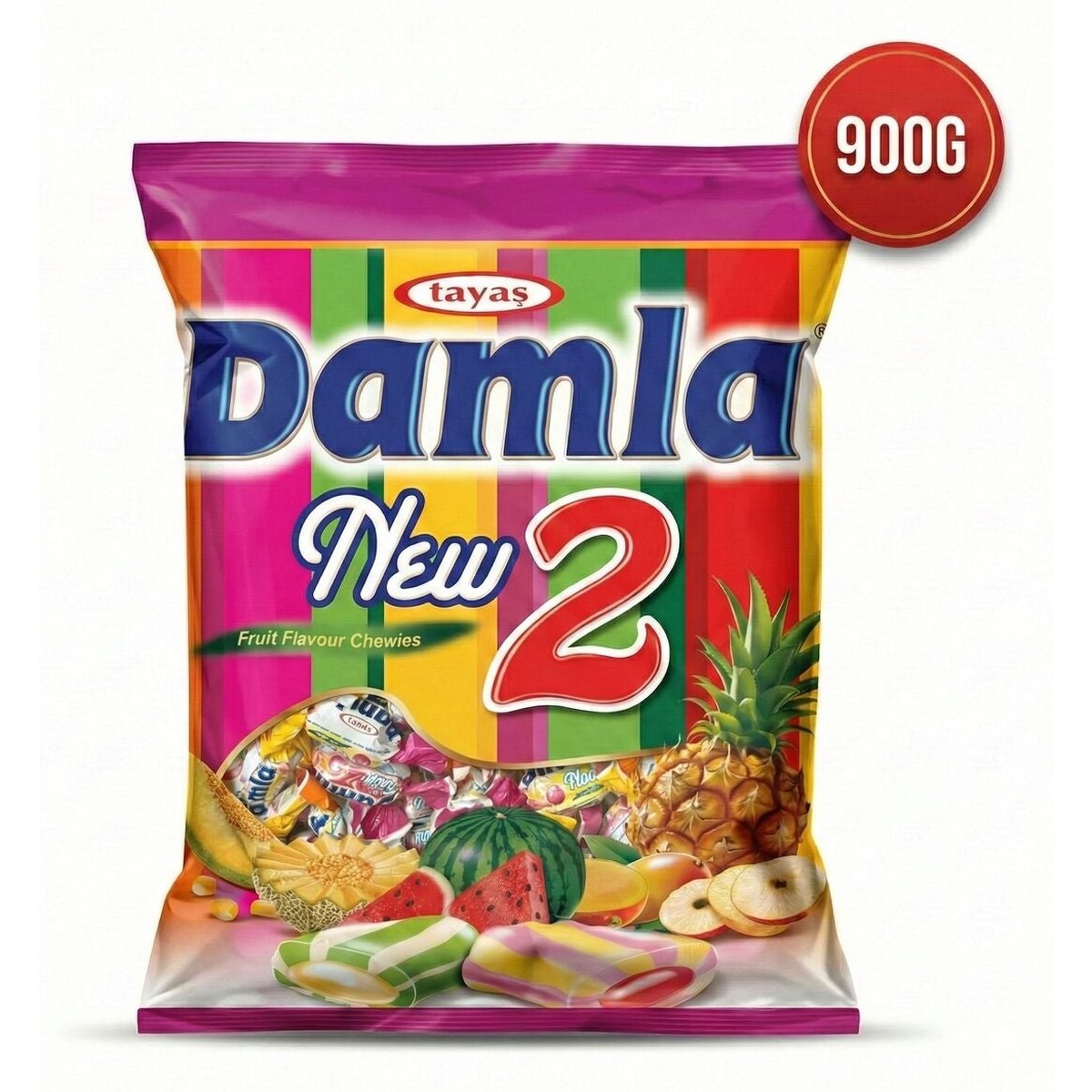 Damla Fruit Flavour Chewies New2 - 900g