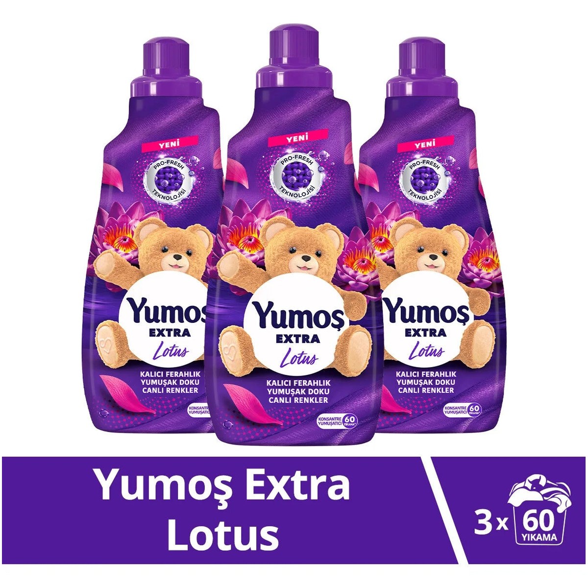 Yumos Extra Lotus Concentrated Fabric Softener 1440ml X3
