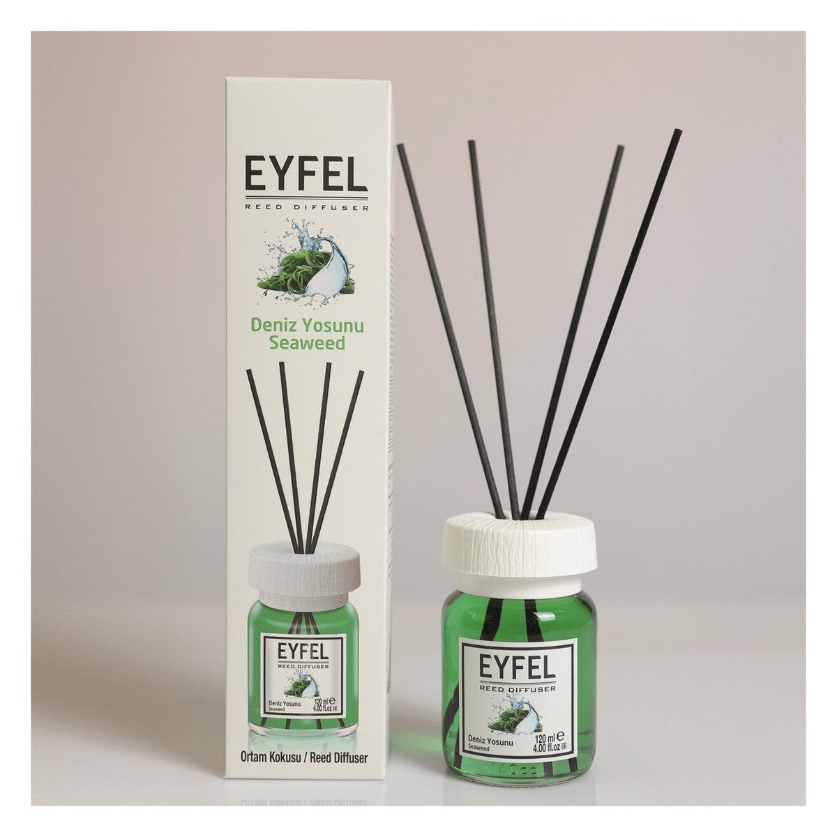 Room Freshener with Sticks, Seaweed, 120ml x4
