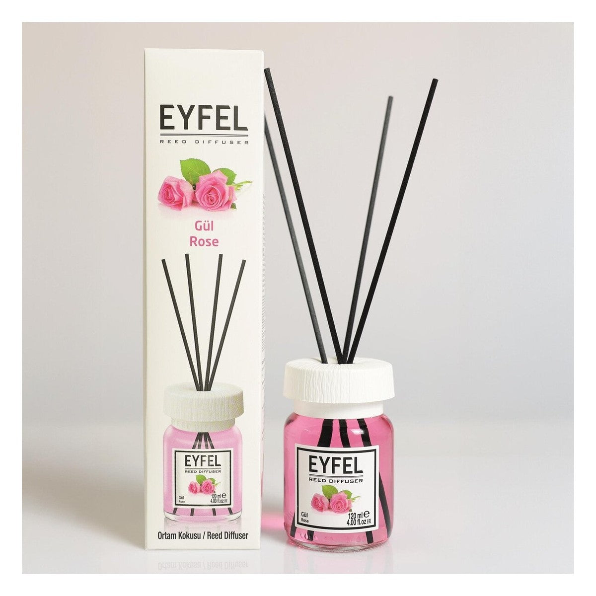 Room Freshener with Sticks, Rose, 120ml x4