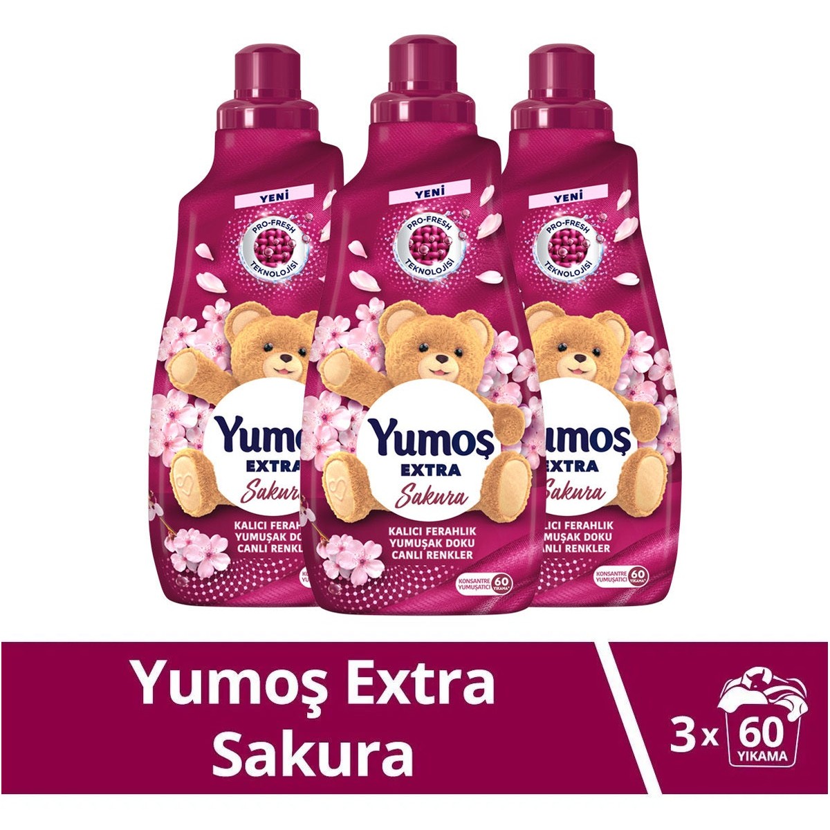 Extra Concentrated Fabric Softener Sakura 1440 ml 60 Washes X3