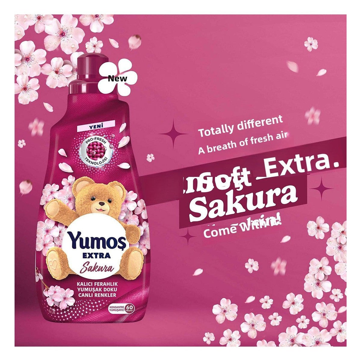 Extra Concentrated Fabric Softener Sakura 1440 ml 60 Washes X3