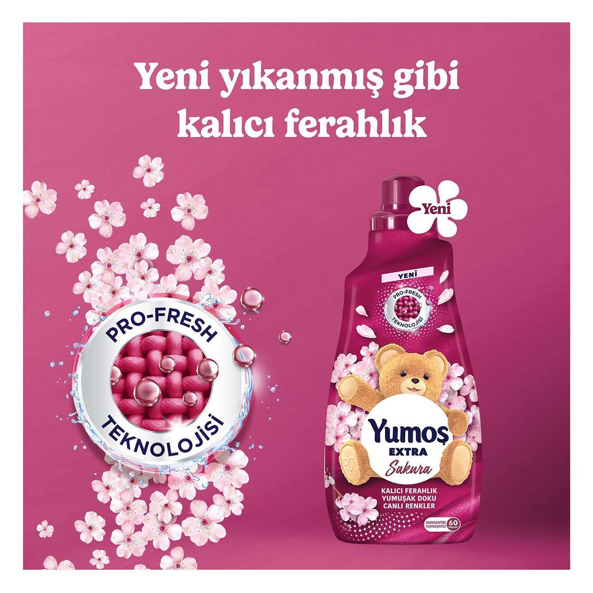 Extra Concentrated Fabric Softener Sakura 1440 ml 60 Washes X3