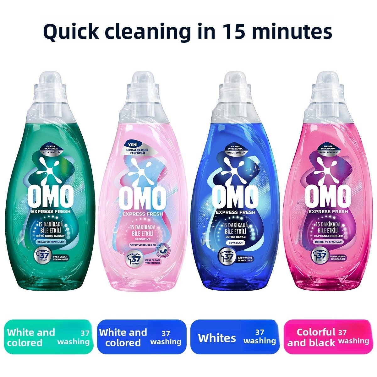 Express Fresh Sensitive Sıvı Çamaşır Deterjan Seti 1480 ml x4