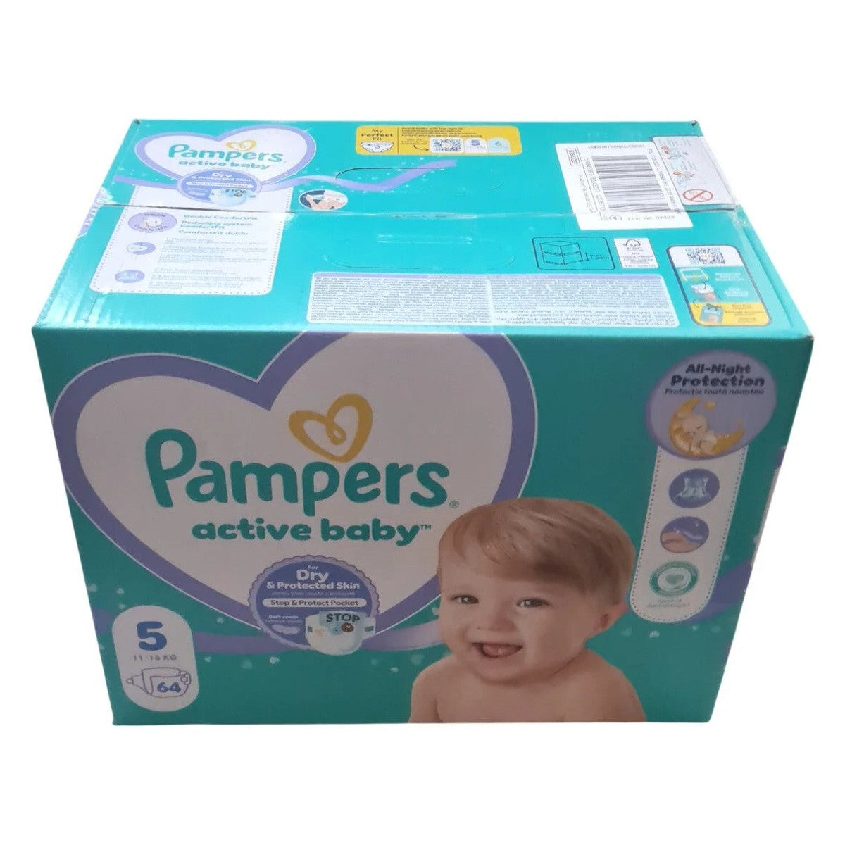 Diapers Box, Active Baby All Night Protection - Size 5