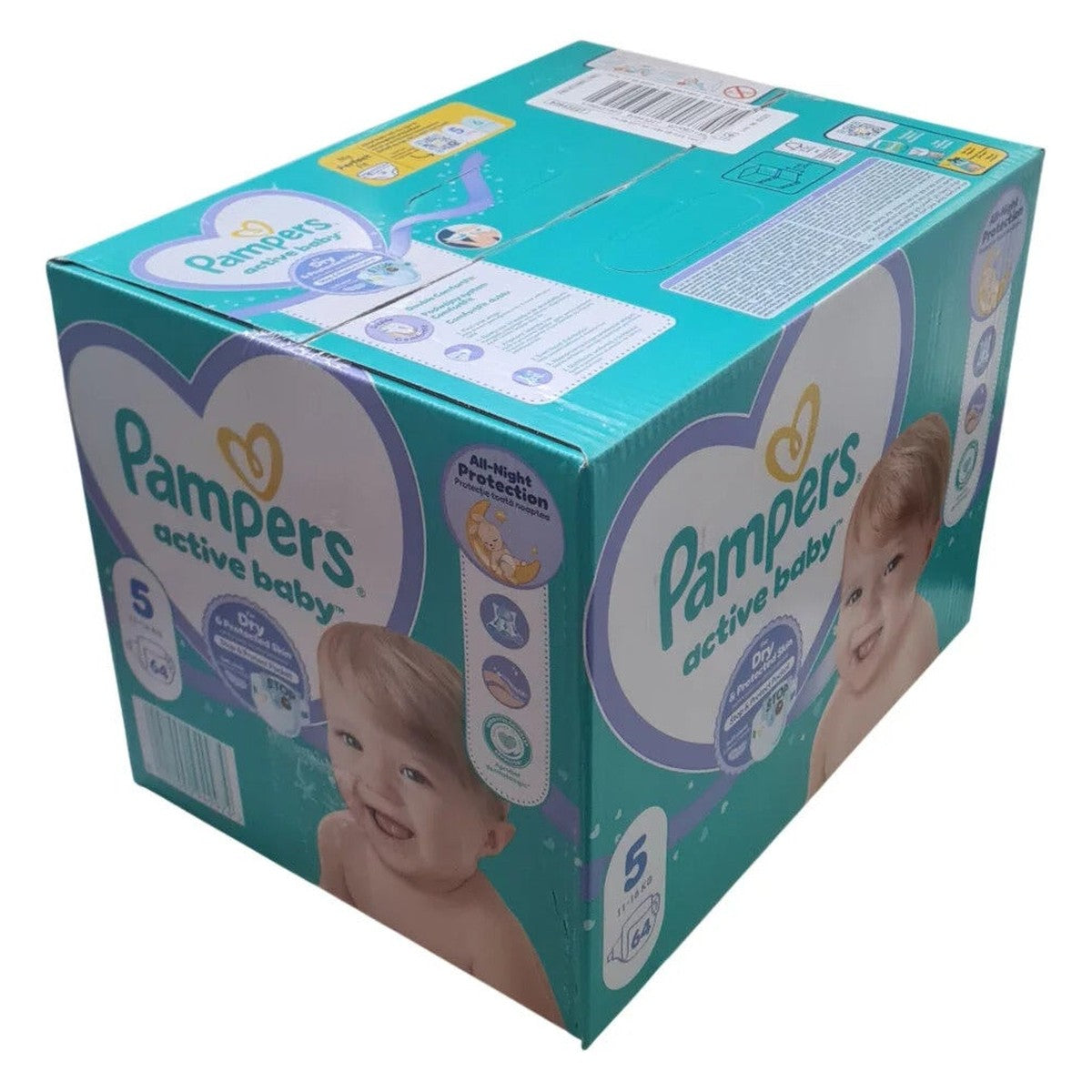 Diapers Box, Active Baby All Night Protection - Size 5