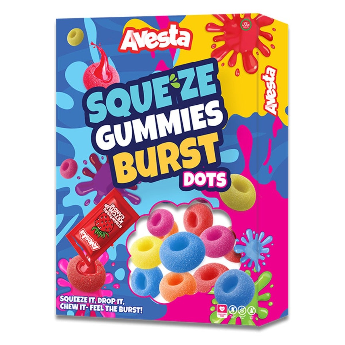 Candy Fun Box Squeze Gummies Burst Cots - 24 pcs