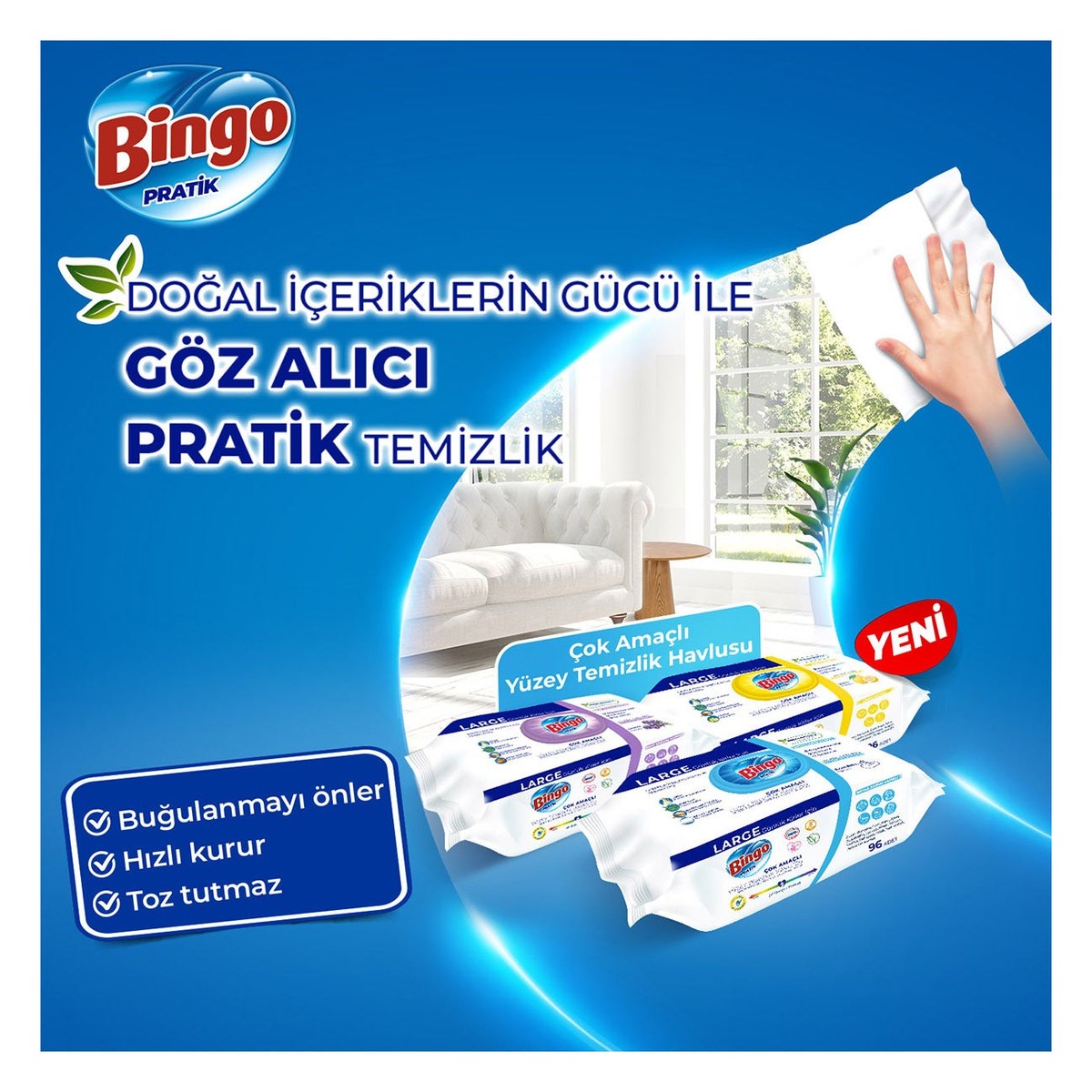 Yüzey Temizlik Havlusu Large Lavanta 96x3 (288 YAPRAK)