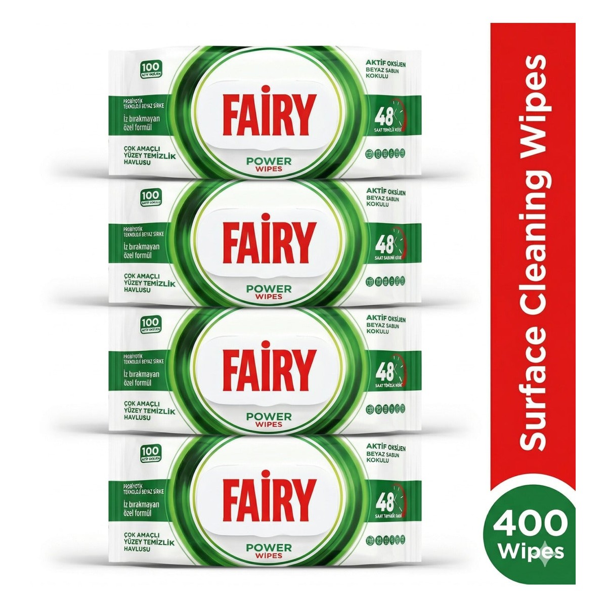 Surface Cleaning Power Wipes x4 Pack (Total : 400 Wipes )