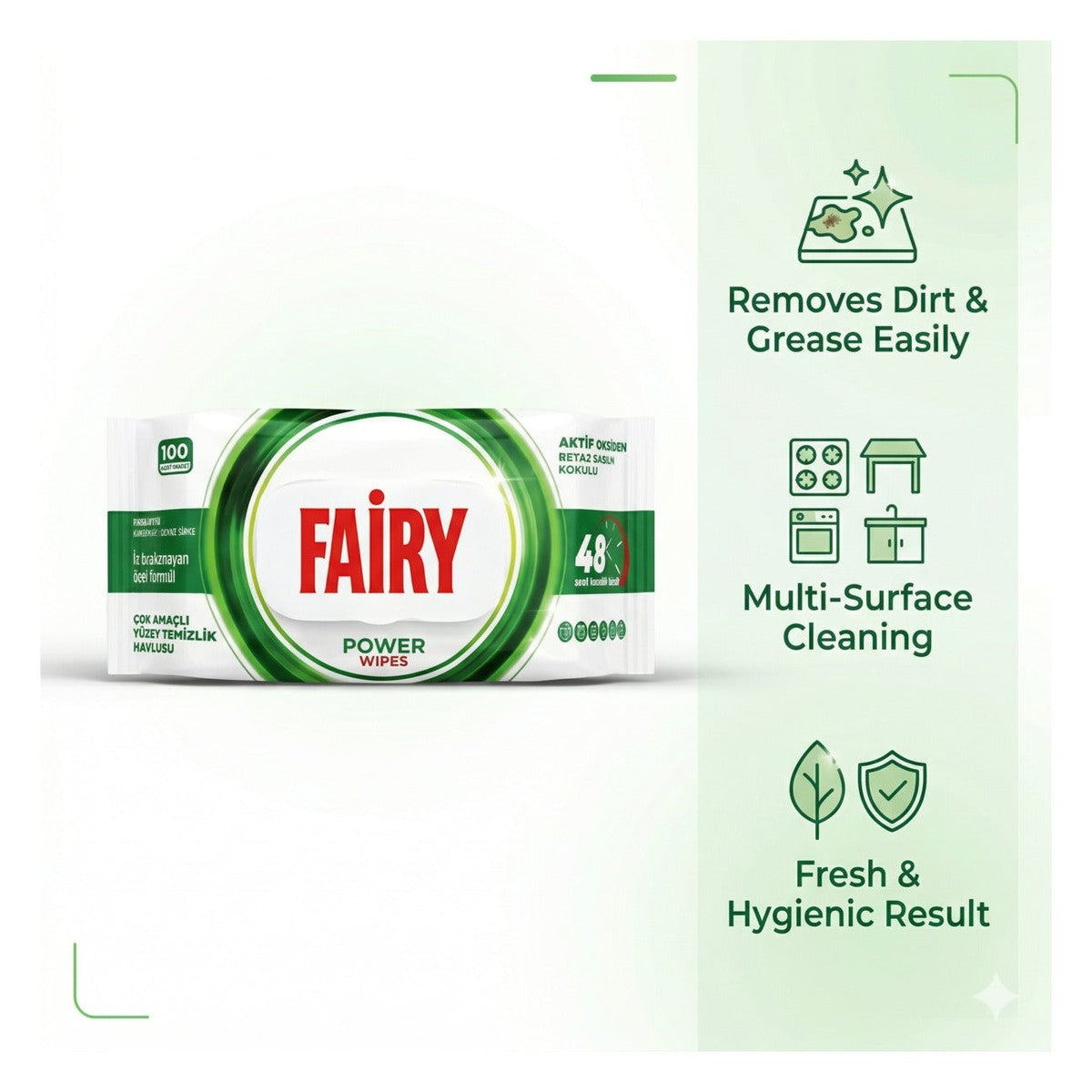 Surface Cleaning Power Wipes x4 Pack (Total : 400 Wipes )